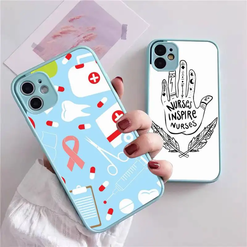 

Чехол для телефона медсестры, медицинской медицины для iphone 13, 12, 11, xr, xs, x, 7, 8 pro max, светло-голубой мягкий силиконовый прозрачный чехол из ТПУ