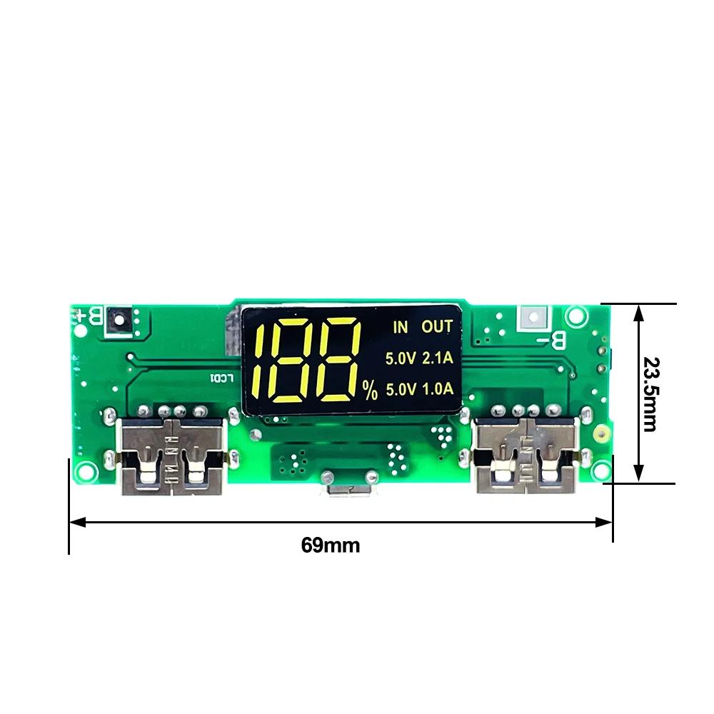 Светодиодный двойной USB 5 В 18650 а Micro/Type-C внешний аккумулятор модуль зарядки