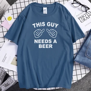 Лето 2021, Мужская футболка с надписью THIS GUY, Забавные футболки с надписью Need A BEER, брендовая одежда, мужская уличная одежда, топ в стиле хип-хоп, футболка