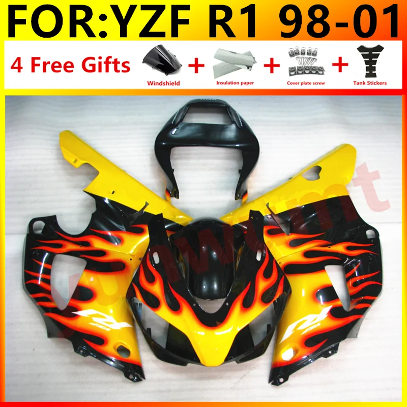 Комплект обтекателей для мотоцикла YAMAHA YZF R1 YZF1000 98 99 00 01 обтекатель кузова YZFR1 1998 1999