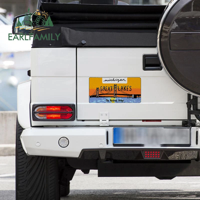 

EARLFAMILY 25 см x 12,7 см автомобильные наклейки для великих озер Мичиган Лицензия устойчивая к царапинам наклейка креативный бампер граффити укра...