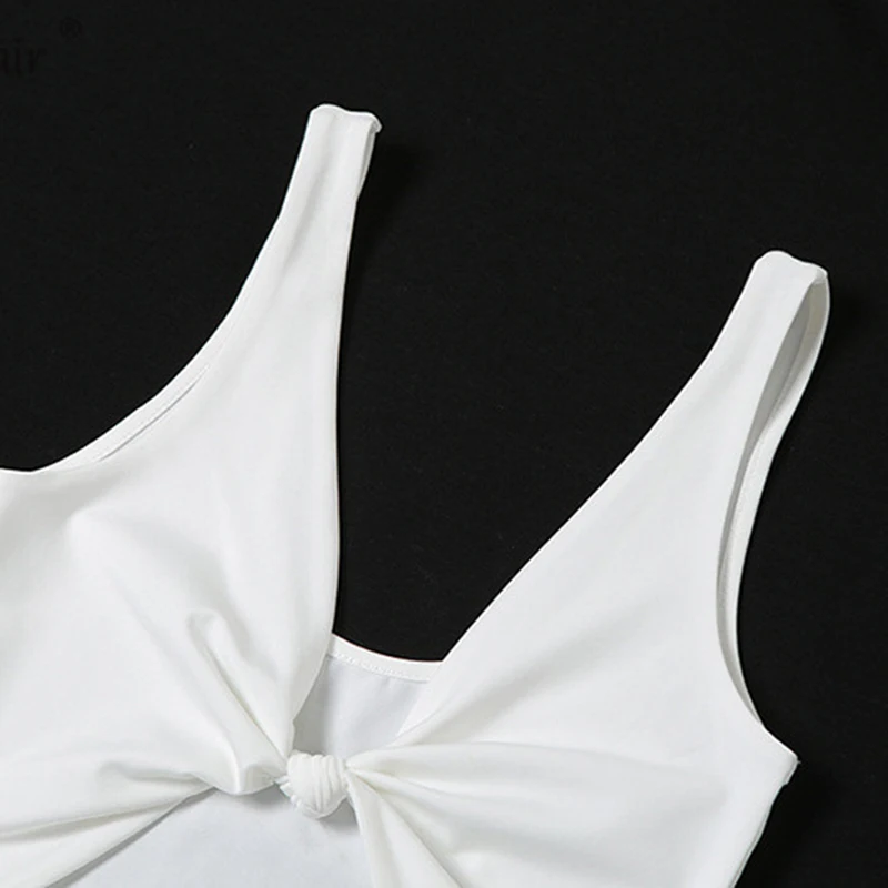 

Nadafair Sexy Summer Dress Women Twist Up Hollow Out Sleeveless Club Outfits Party Short Solid 2021 Mini Bodycon Dresses