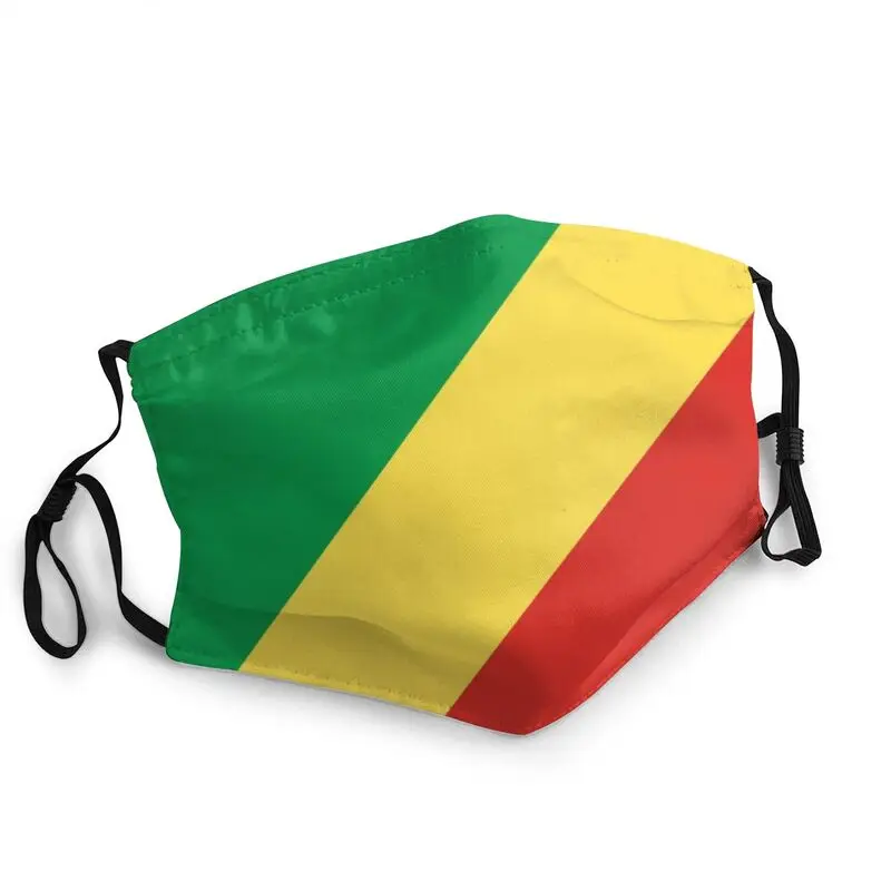 

Дышащая Маска для лица с флагом Конго, мужская, женская, мужская маска, пылезащитный чехол, респиратор, маска для рта
