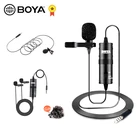Петличный микрофон BOYA BY-M1DM M1 LM10, запись аудио и видео, зажим на микрофон для смартфонов, DSLR, камер, подкастов, записывающих видеокамер