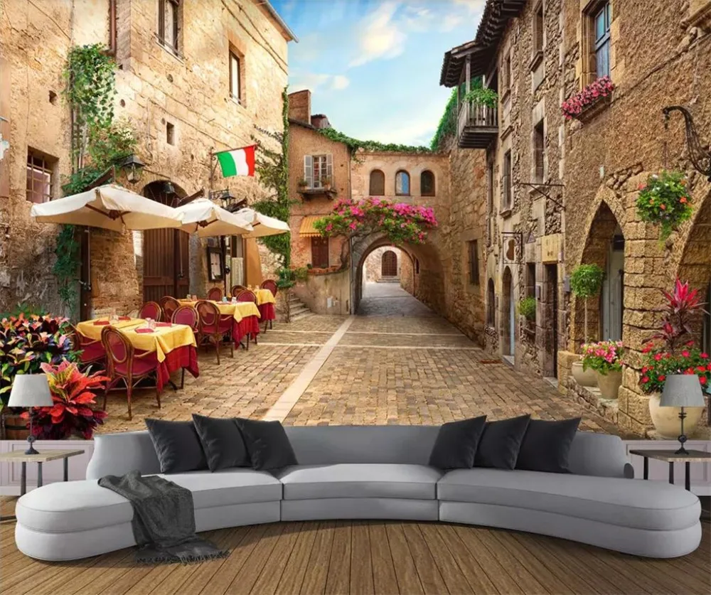 

Drop Shipping Papel De Parede Wallpaper For Walls 3 D Custom Photo Wallpaper Mural Alley Street View Background Wall Paper 3d