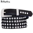 Модные ремни из натуральной кожи для женщин, качественные блестящие стразы, узкий ремень из коровьей кожи с пряжкой, ширина 2,3 см