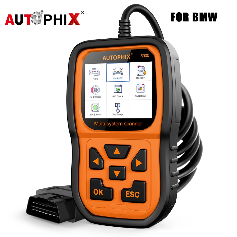 Autophix 5900 Professional Obd 2 Car Diagnostic Tool EPB ETC BMS Reset Multilingual Code Reader Obd2 Automotive Scanner For BMW