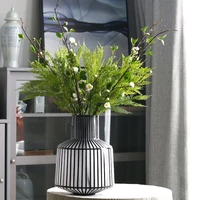 ceramic vase black and white striped geometric vase hydroponic decoration home decoration simple ornaments hydroponic flowers