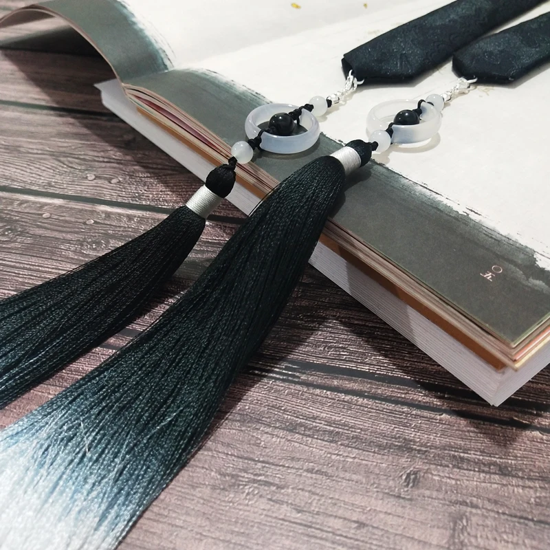 Черная повязка для волос hanfu в античном стиле головной убор черно белые