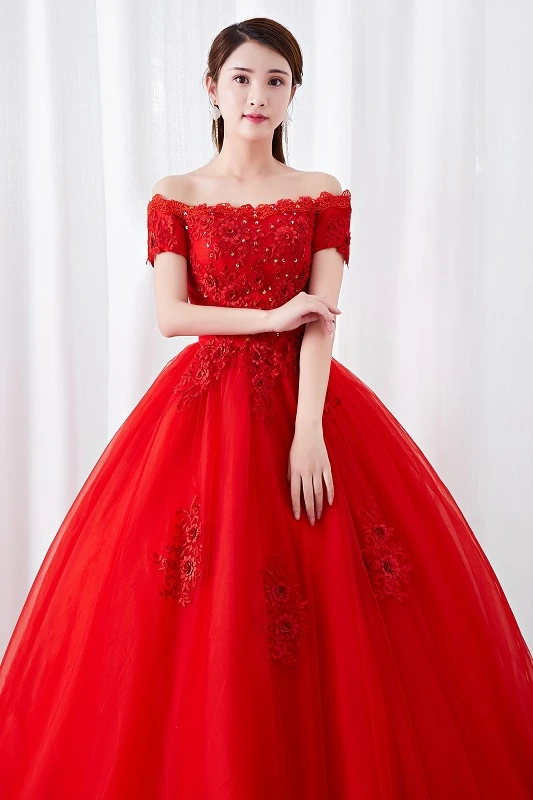 

Vintage Red Lace And Tulle Organza Appliques Ball Gown Quinceanera Dresses Appliques Vestidos De 15 Anos Sweet 16 Dresses