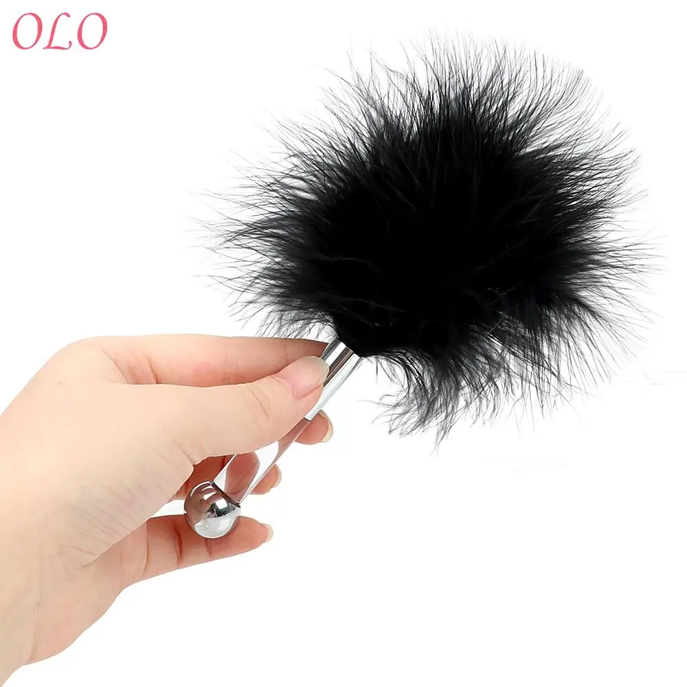 Соло Анальная пробка для флирта Стик взрослых игр с Перо хвоста мини Сталь мяч