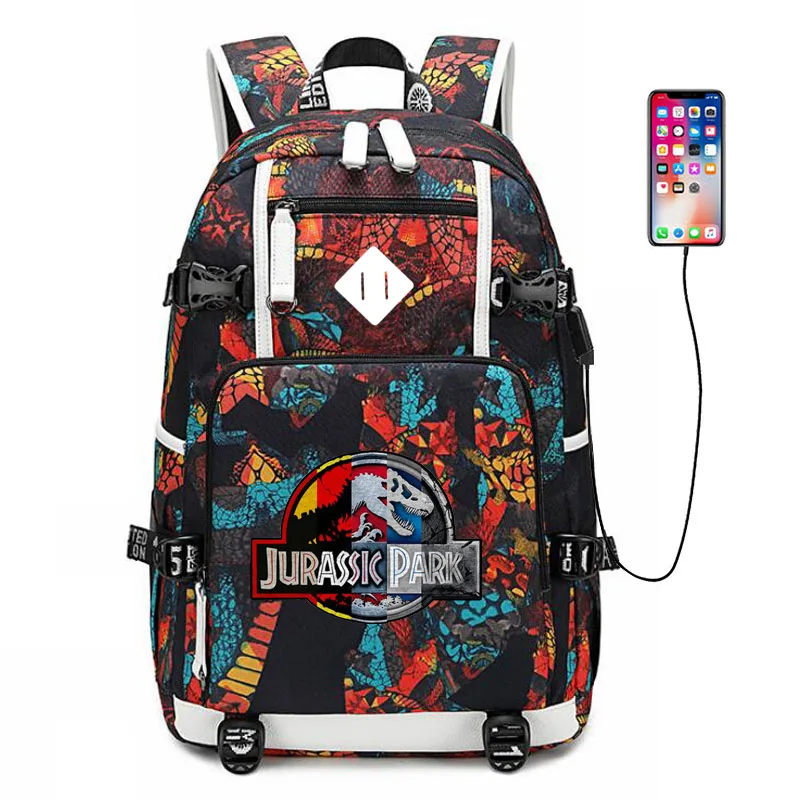 Горячая Распродажа парк и мир Юрского Периода Рюкзак Многофункциональный USB