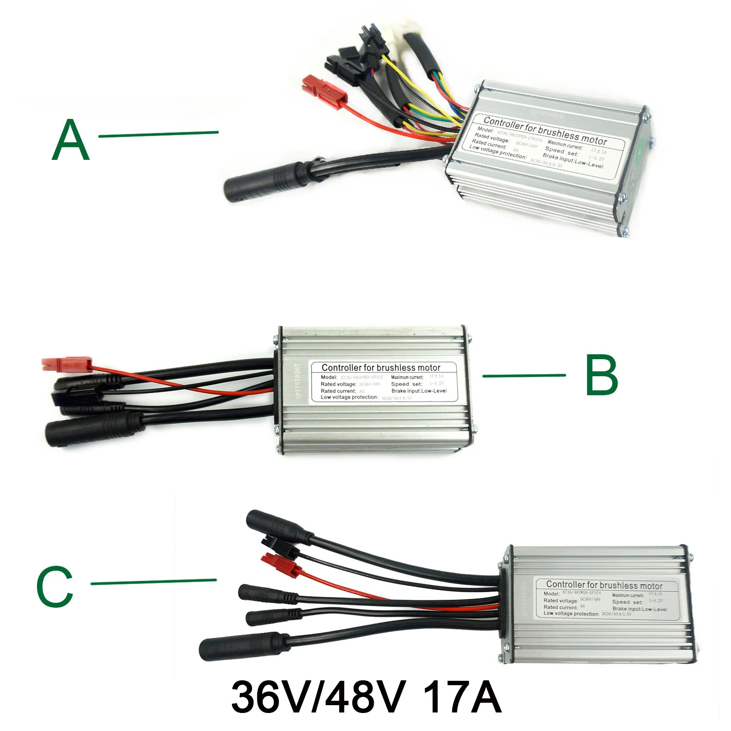 

BULU Kunteng Ebike Controller 36V 48V 17A Sinewave Light Function Ebike Controller for Electric Bicycle Conversion Kit