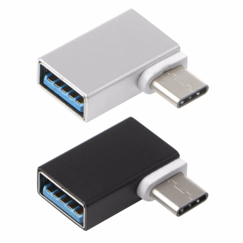 Портативный алюминиевый OTG конвертер для Macbook Android 90 градусов USB3.1 Type C USB 3