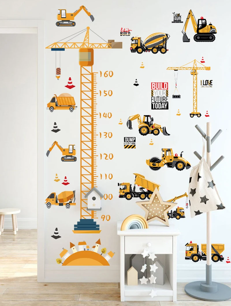 Boys Toys DIY Construction Wall Stickers with Tractors, Trucks & Car 4 Hc313b6c604204bb38e81c9fb02612d36c / Shop Social Online Store