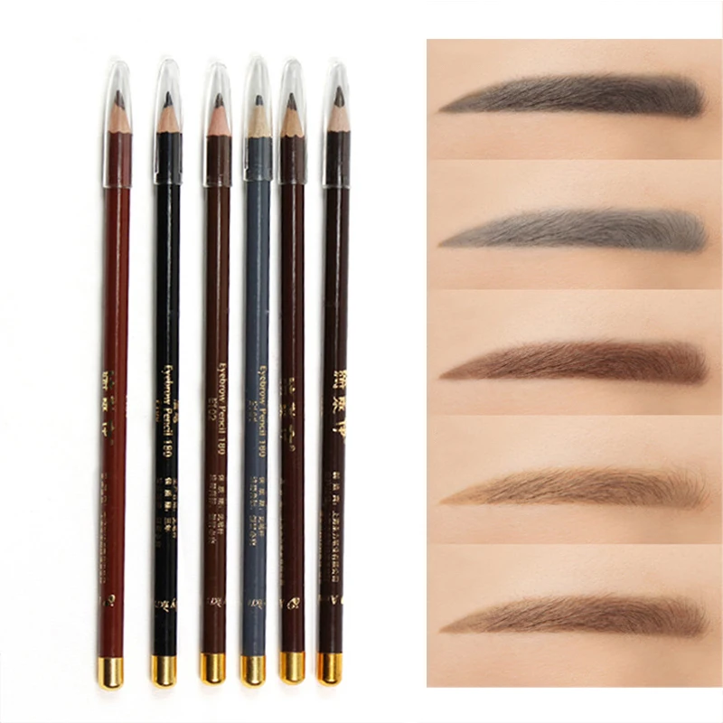 

New Classic 6 Colors Eyebrow Pen Waterproof Sweat Proof Long Lasting Eyebrows Pencil Easy To Color Makeup Tool Cosmetic TSLM1