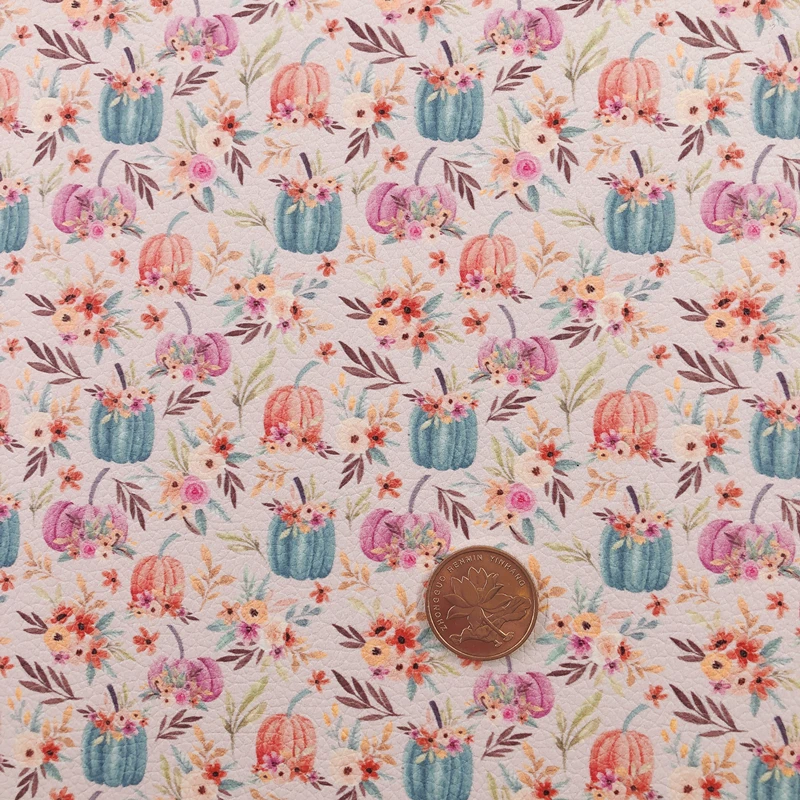 Новая Радужная оранжевая и синяя Цветочная Тыква с принтом искусственной кожи