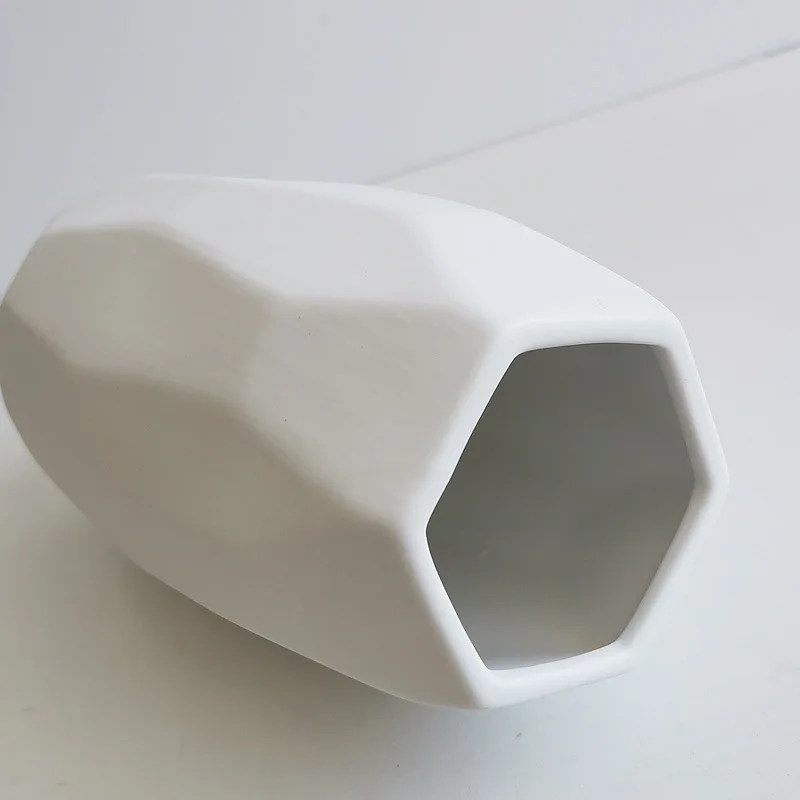 

Nordic Style Geometric Ceramic Vase Room Decorations Indoor Insert Flower Pot Arrangement Dining Home Table Decor