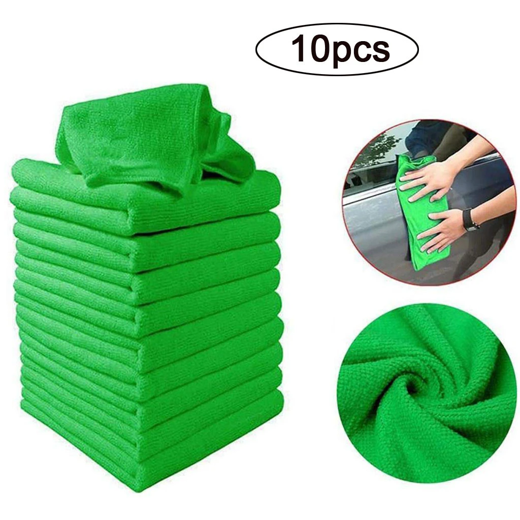 10Pcs Microfiber Car Wash Towel Soft Cleaning Auto Care Detailing Cloths Duster 25x25cm cleaning kits jy31 | Автомобили и