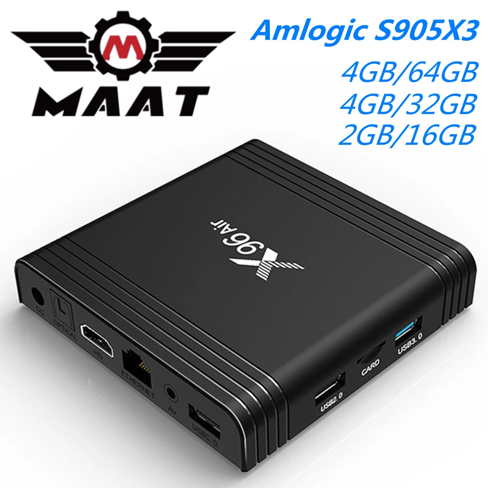 ТВ-приставка MAAT 4 Гб Ram 32 64 Amlogic S905X3 Smart Quad Core 2 16 4K 8K Wifi телеприставка Android 9 0 TV Box X96 Air |