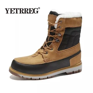 Мужские ботинки на меху Vancat, Черные ботильоны с Плюшевым Мехом, водонепроницаемые, повседневные, большие размеры 39-47, для зимы