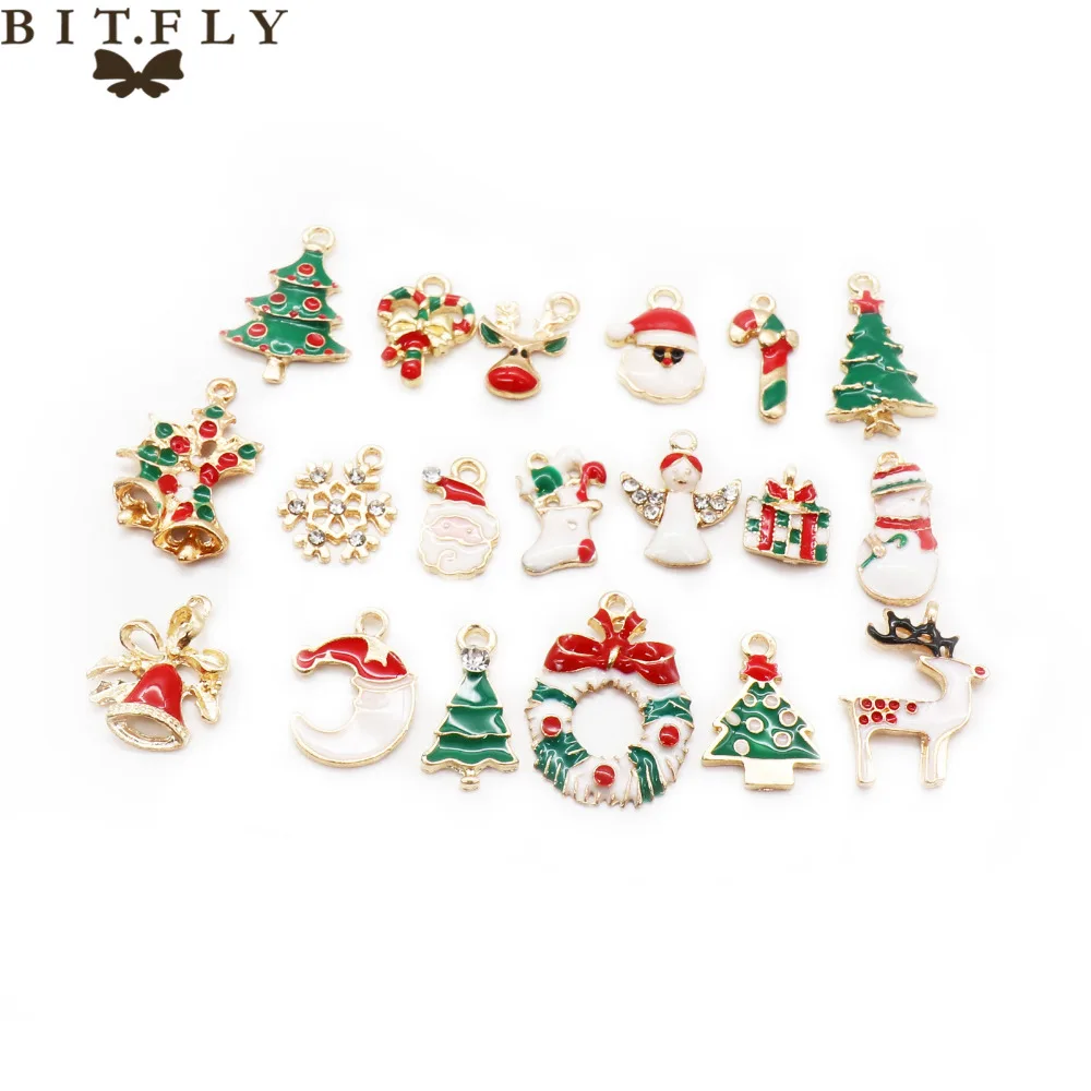 

19pcs Mixed Christmas Hanging Ornament DIY Jewellery Necklace Pendant Xmas Christmas Tree Festival Holiday Decoration Supply