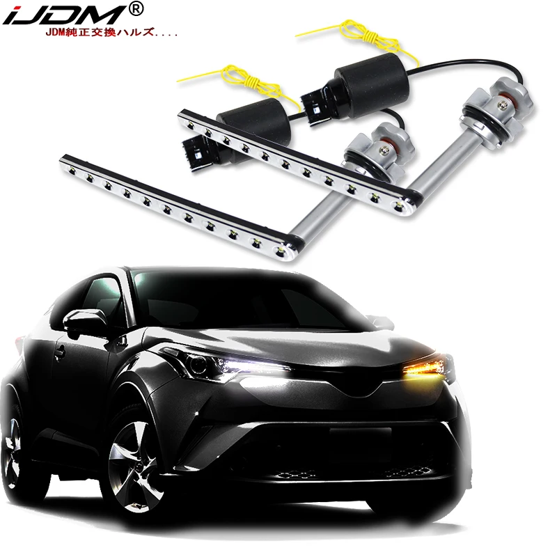 IJDM BAU15S светодиодный DRL поворотный мигающий сигнал желтый светильник для Toyota C HR 2017