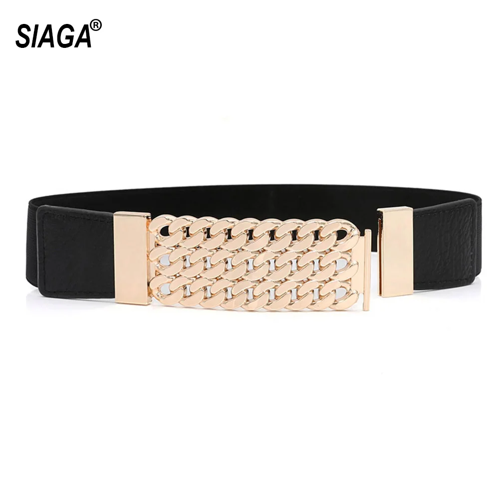 

Metal Pair Buckle Sequins Retro Decorative Belt Ladies Girdle Dress Accessories Fashion All-match Elastic Belts for Woman FCO261