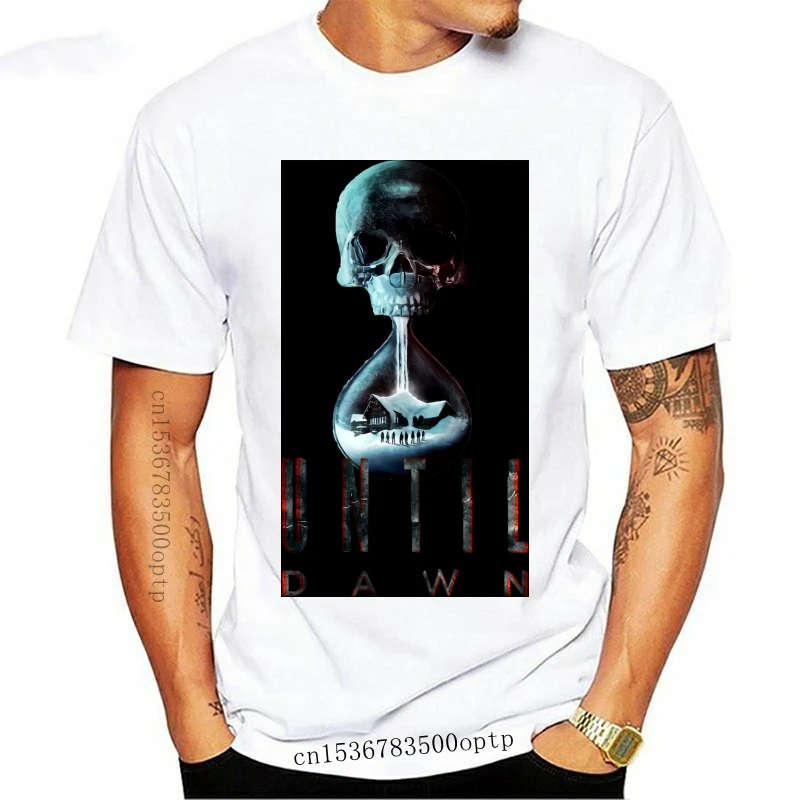 

New Men tshirt Until Dawn Skull Hourglass Skull T Shirt women T-Shirt tees top