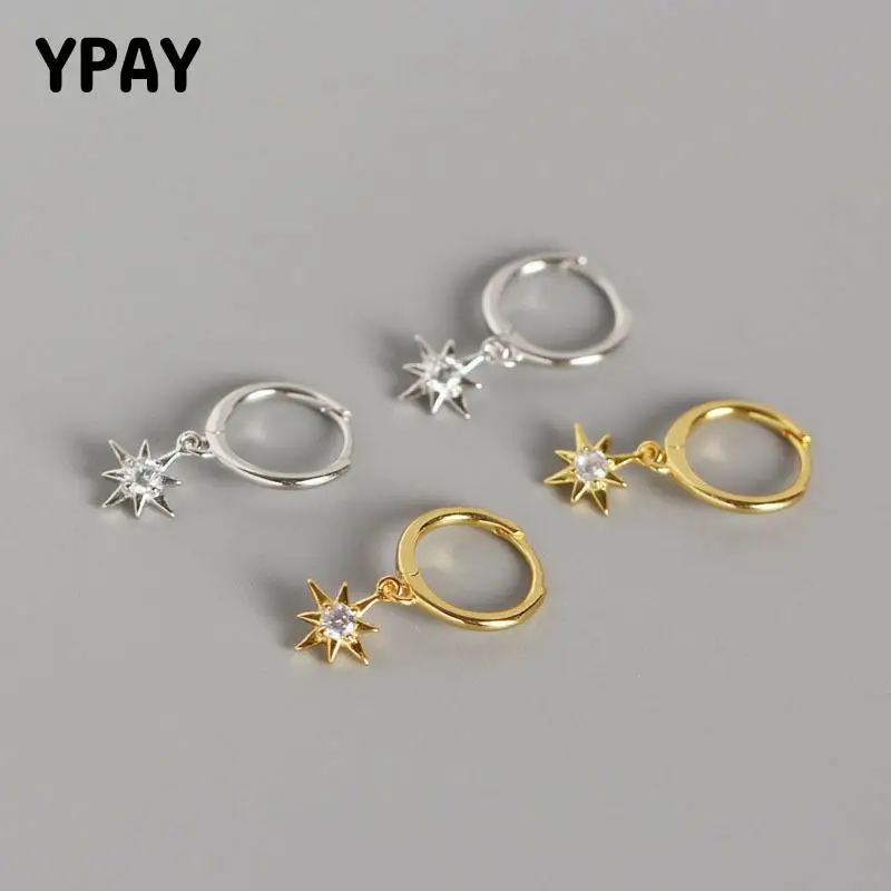 Женские серьги кольца из серебра 100% пробы с цирконом|Серьги-кольца| |