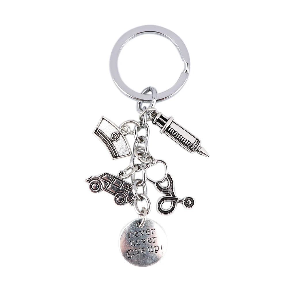 

SP1282 Cartoon Pendant Keychain Key Ring Holder Doctor Nurse Gift Key Accessories Jewelry