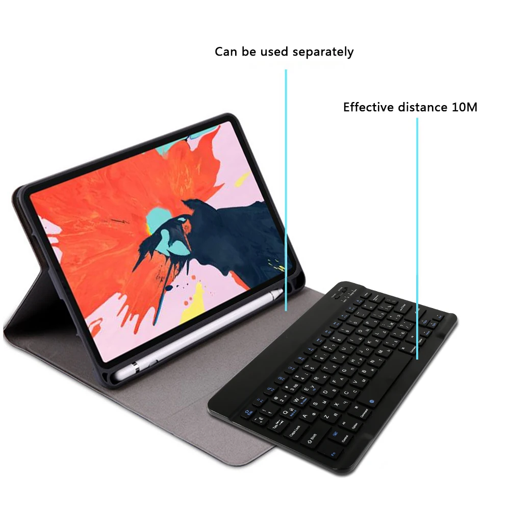 Russian Keyboard For iPad Pro 11 2020 Tablet Case + Pen Holder Bluetooth Removable Leather Protective Cover | Компьютеры и офис