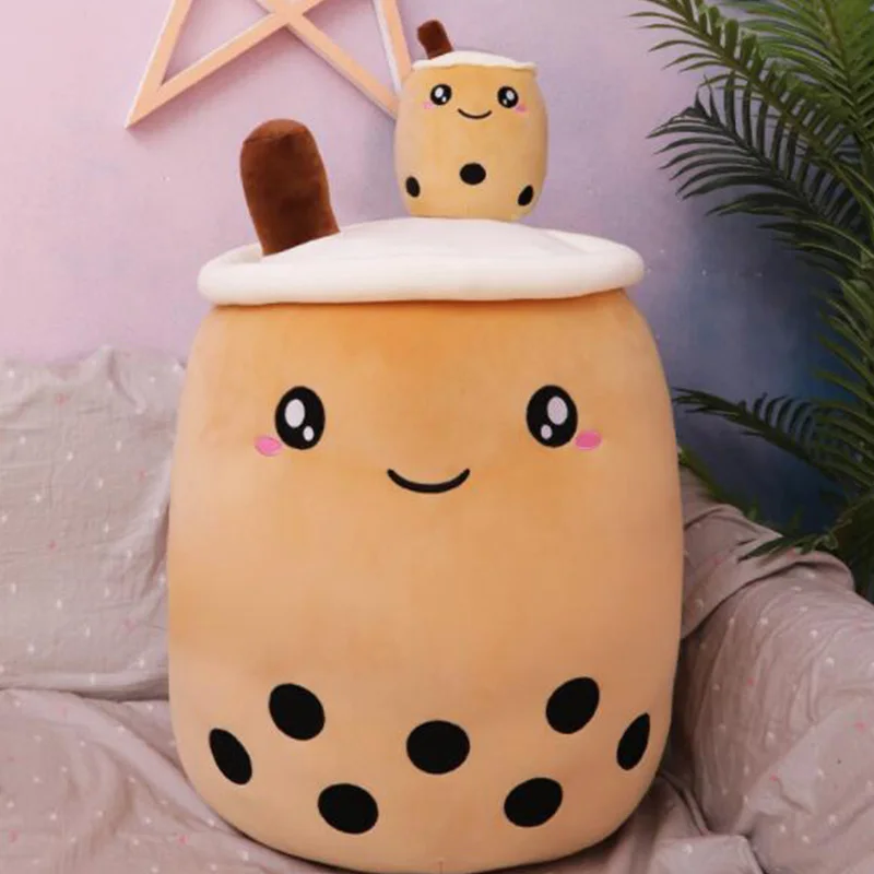 

Cute Pearl Milk Tea Cup Plush Toy Sleeping Pillow Nice Birthday Gift For Girl