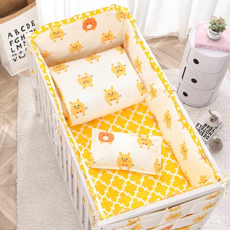 

6/9pcs baby crib bedding set baby nursery baby crib set protetor de berço Bed Linens Baby Cot Bumpers 120*60/120*70cm