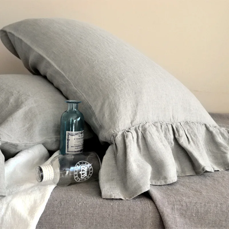 Чехол для подушки из 100% льна с длинными оборками в виде русалки 1 шт. | Дом и сад