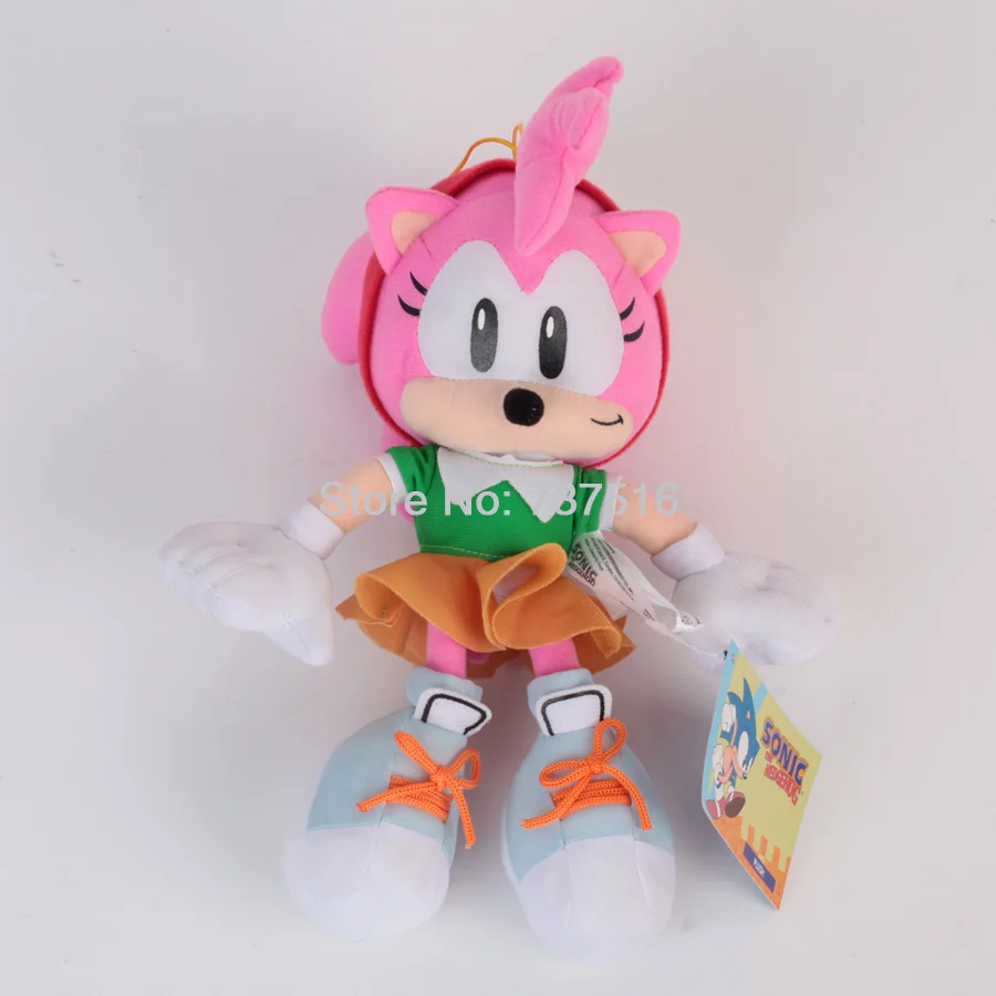 Новая серия форма большая черная тень Amy Rose Серебряный Ежик Мягкая Кукла Плюшевая Justice Flight Silva Мягкая Игрушка Животные 11-20 дюймов - Цвет: Amy Rose