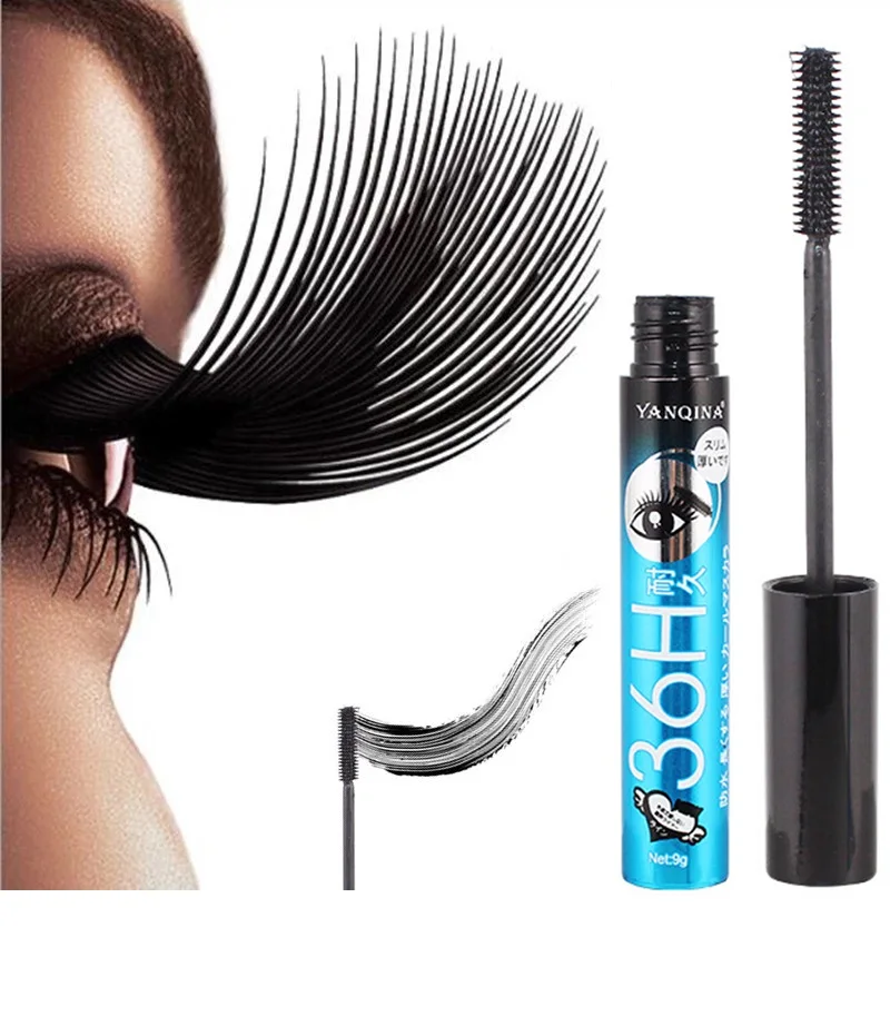 

Natural Mascara 36H Long-wearing Waterproof Makeup Black Thick Curling Lengthening Eye Lash Easy To Brush Mascara Makeup TSLM1