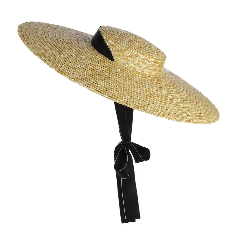 

2021 Womens Summer Hats New Large Brim STRAW HAT Summer Hats For Women Beach Cap Flat Top Sun Hat Straw SUMMER HAT For Women
