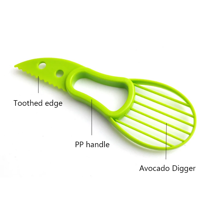 

1PC 3 In 1 Avocado Slicer Shea Corer Butter Fruit Peeler Cutter Pulp Separator Plastic Knife Kitchen Vegetable Fruit Tools