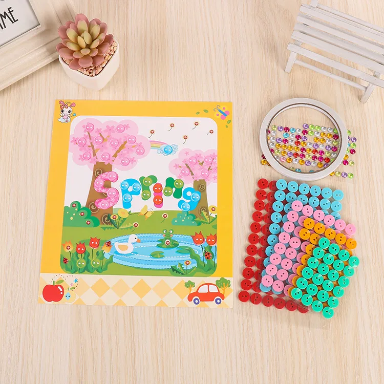 8 шт. детские наклейки пуговицы для творчества|Поделки своими руками| |