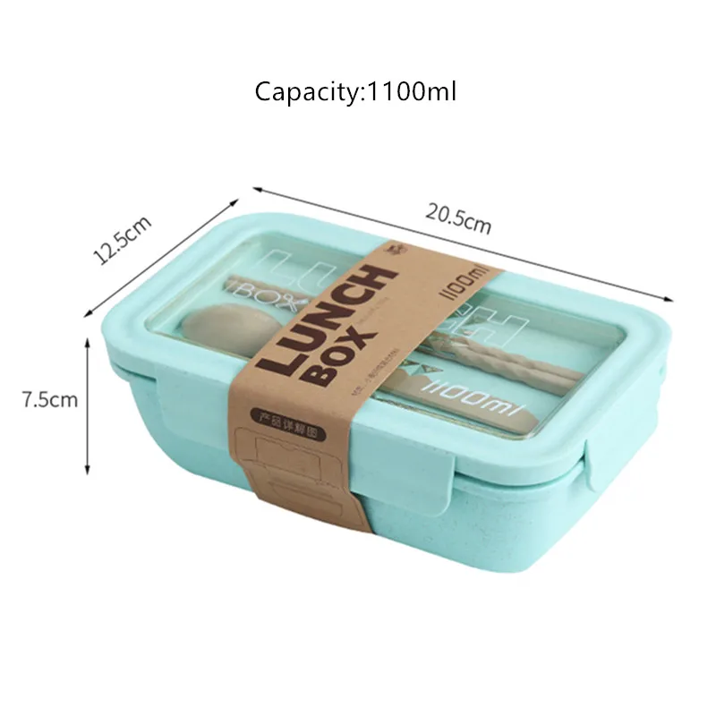 

Creative 1100ml Microwave Lunch Box With Spoon Leak-Proof Bento Box Large Capacity Food Container BPA Free Lunch dinner Box