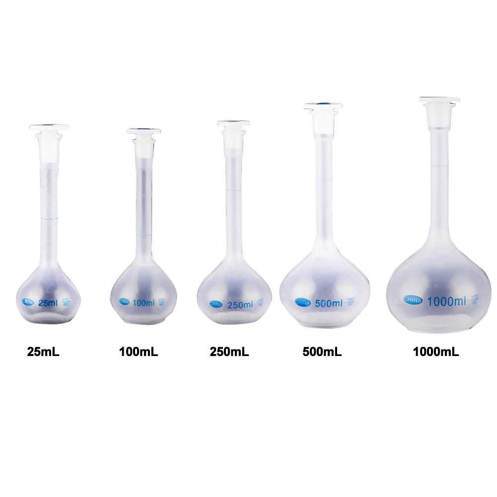 

Plastic Clear Vase Shape Lab Volumetric Measuring Flask Heatproof School Ware Plastic Precise Durable Bottle Long Neck Experimet