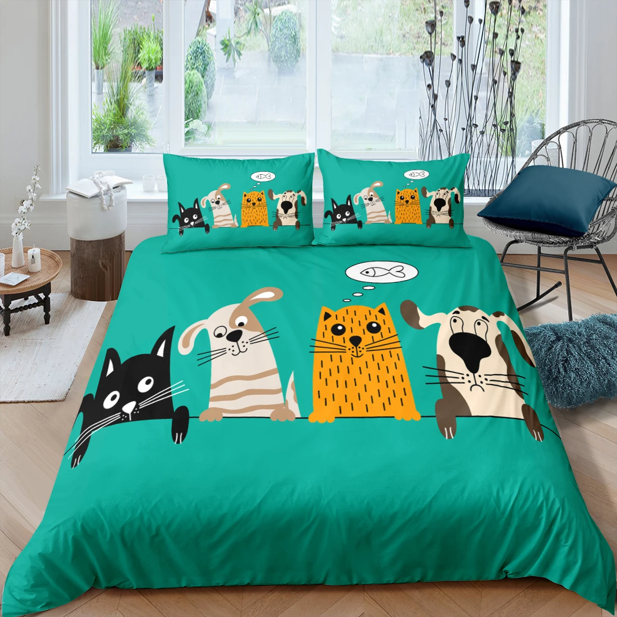 Precio Funda Nórdica Con Estampado 3D Para Mascotas, Juego De Cama Con Funda De Almohada, Tamaño King Y Queen Para Niños
