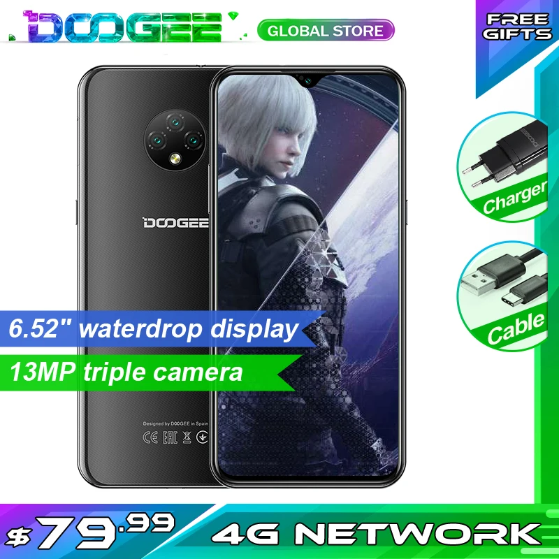 DOOGEE X95 4G LTE Android 10 мобильного телефона 13MP тройной Камера 2 Гб Оперативная память 16