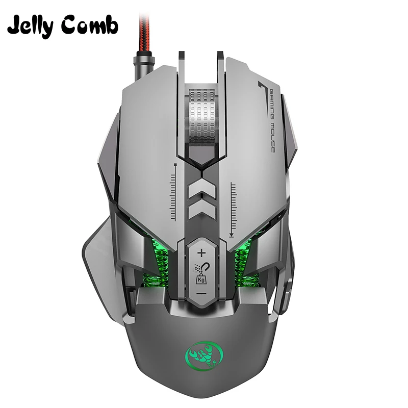 

Jelly Comb 6400DPI Professional Gaming Mouse RGB Programming 7 Button Wired USB Mechanical Game Mouse for Lol Eat Chicken PC