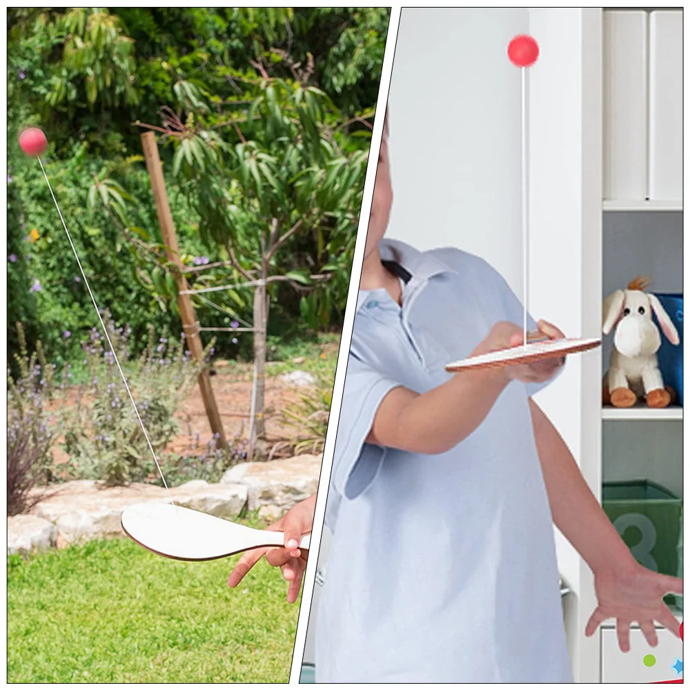 

6pcs Hand-painted Wooden Paddle Kid Game Props DIY Graffiti Paddle