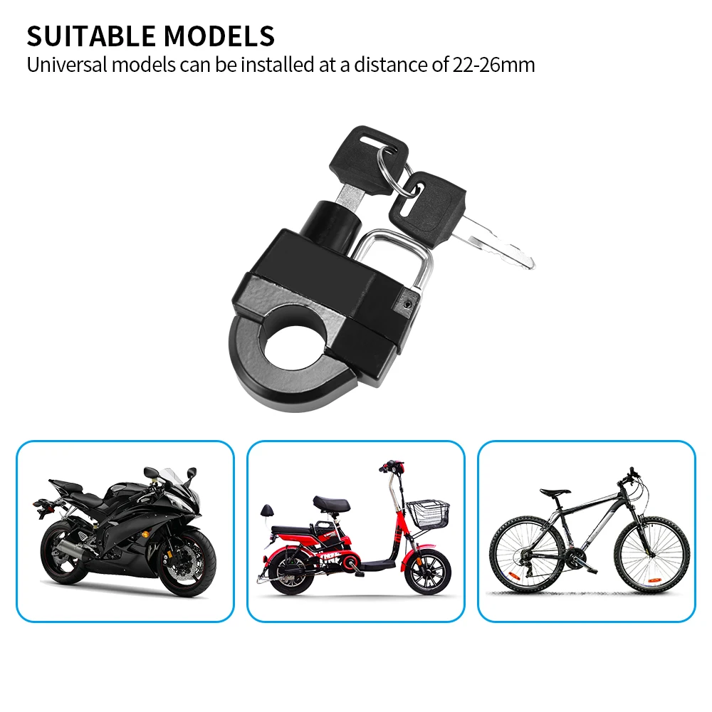 

1Pcs 7/8'' 22mm Anti-Theft Motorcycle Helmet Lock Security Lock for Honda Yamaha Kawasaki Suzuki KTM Universal Durable