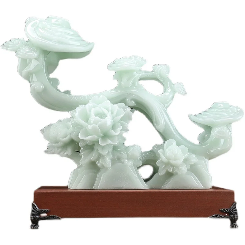 

Jade Ruyi Jade Decoration Home Ornament Living Room Office Wine Cabinet Entrance Lucky Housewarming Opening-up Gifts Gift