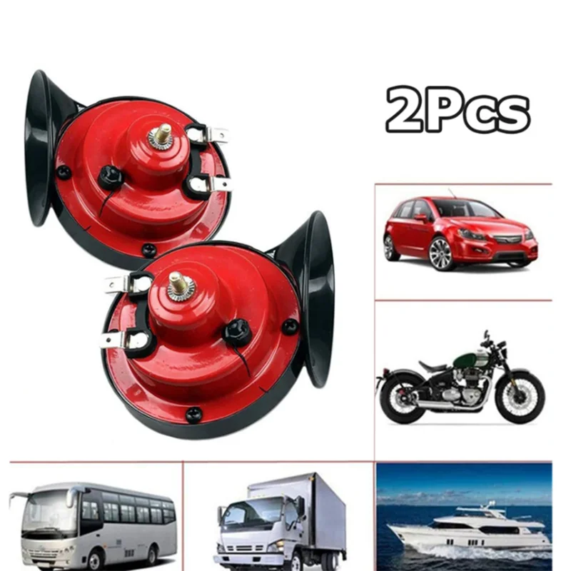 

2 pieces of car snail horn, motorcycle whistle 12V electric snail horn dual tone car horn suitable for motorcycle auto parts