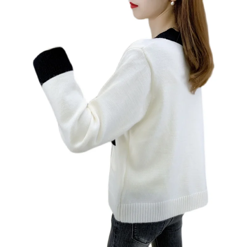 

In room 200471, 6 row 7 to film color matching long sleeve v-neck pocket knitting cardigan 59